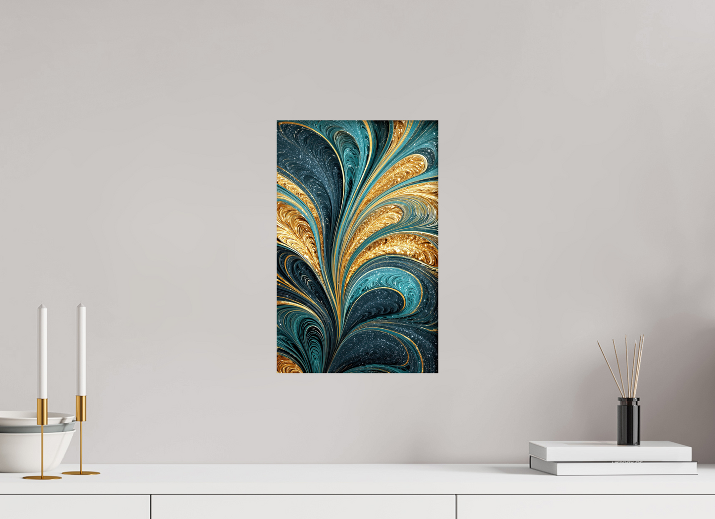 10 x 15.6″, Fine Art Print On Aluminum Dibond Art Deco Swirl