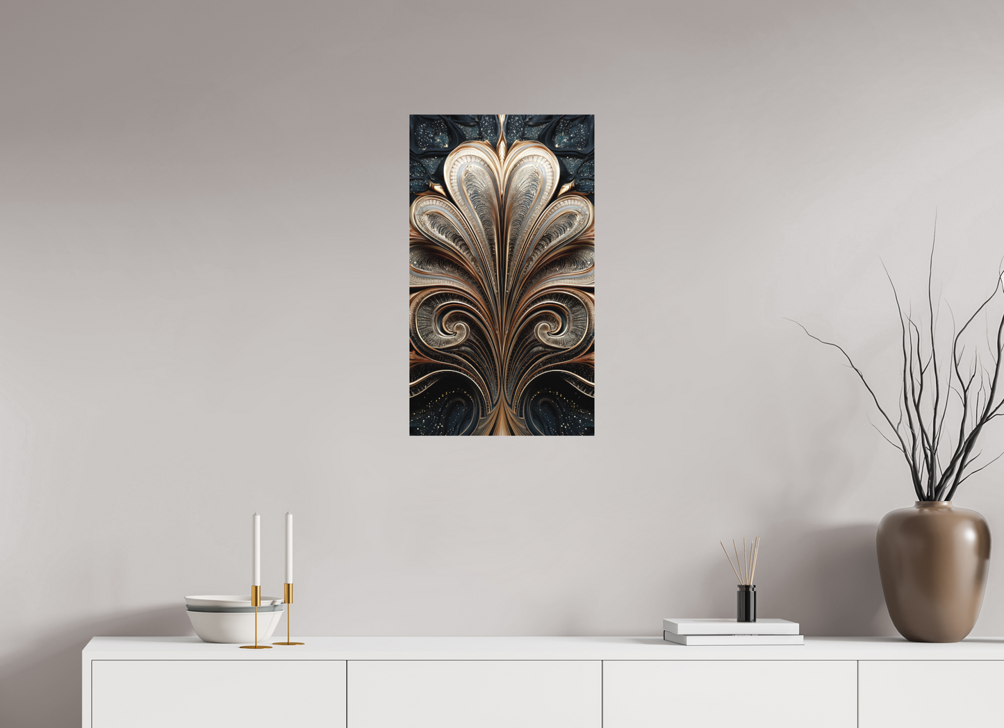 16 x 27.8″, Photo Print on Aluminum Backing Art Deco Abstract Flower 4