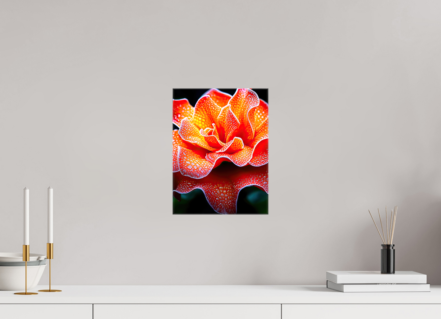 9 x 12″, Glossy Canvas Orange Flower