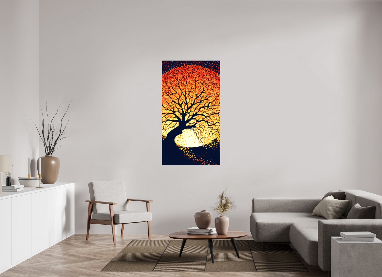31 x 56″, Glossy Canvas Autumn Moon