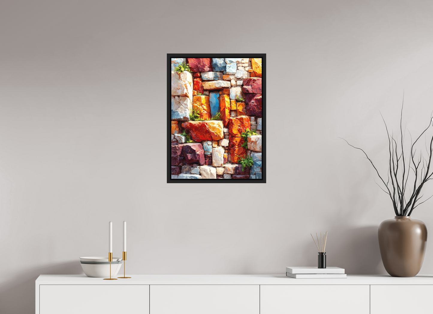18 x 24″, Photo Print on Aluminum Backing with boarder Desert Rocks