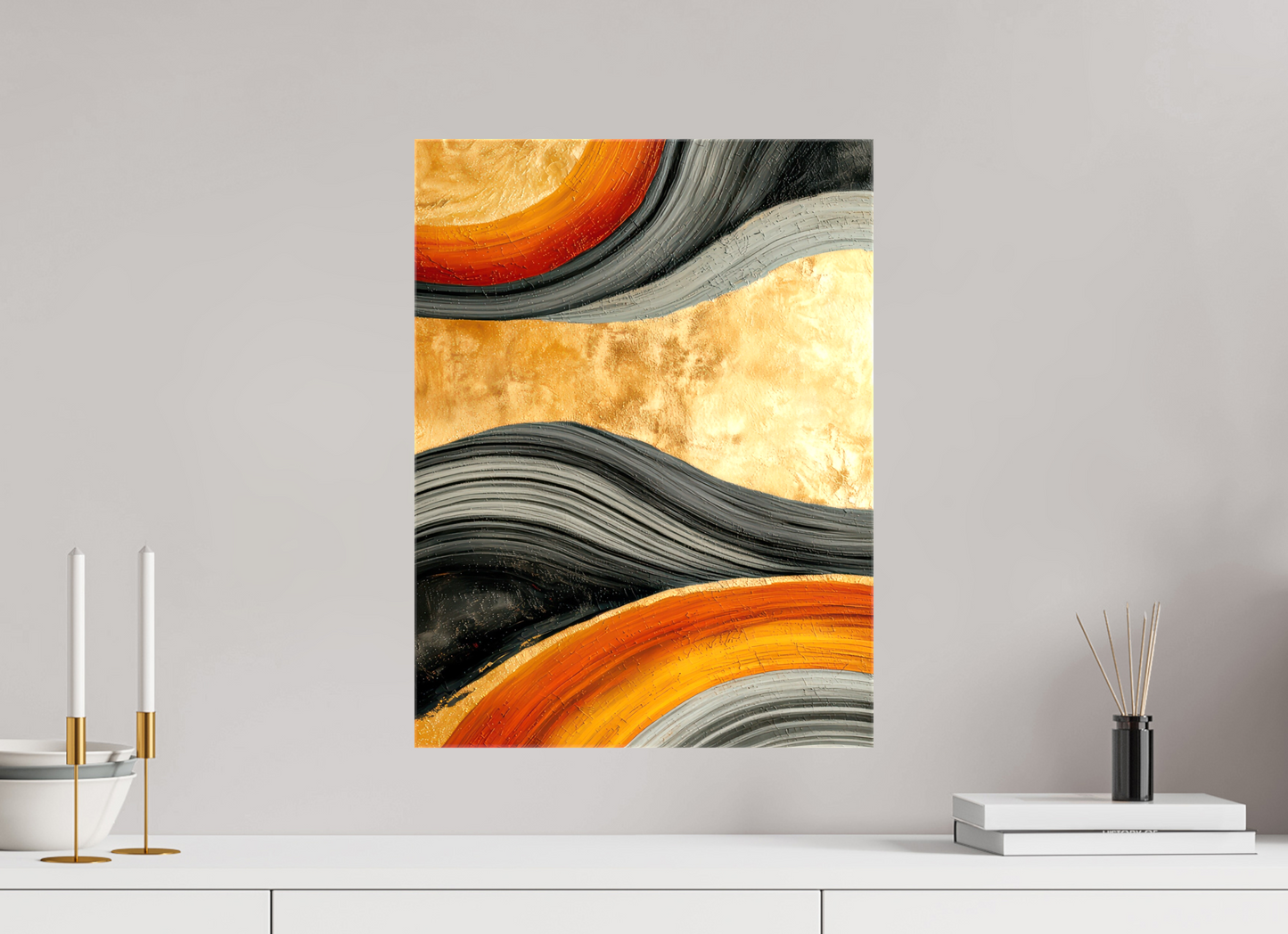 15 x 20″, Glossy Canvas Abstract Gold Geode 3