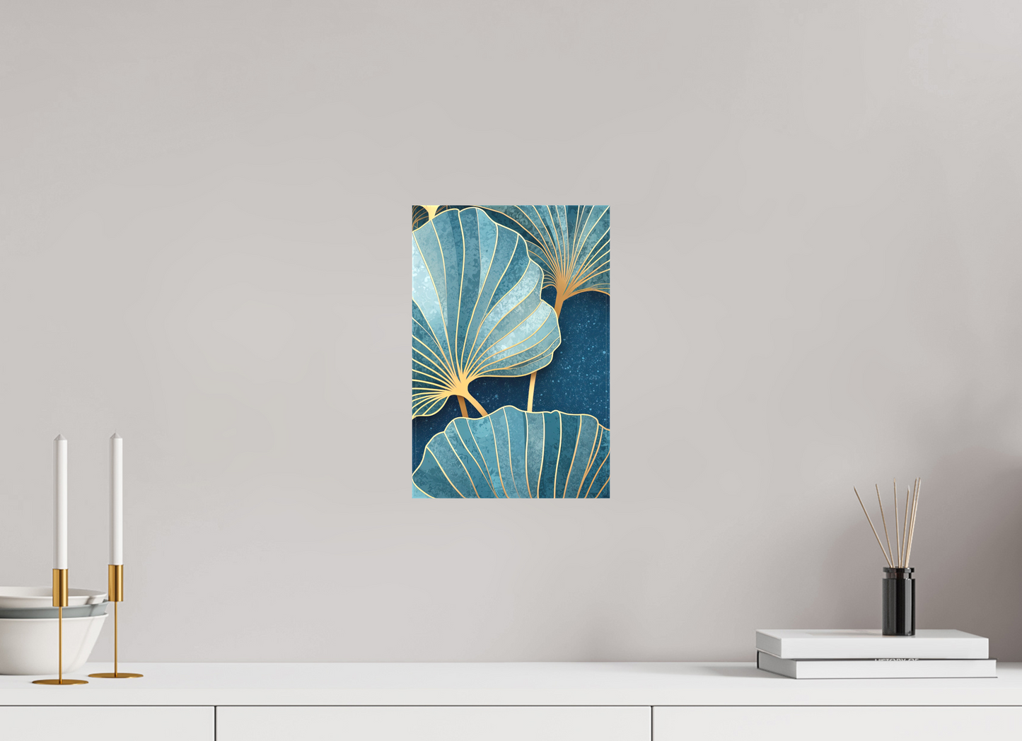 8 x 12″, Textile on Canvas Art Deco Flowers 2