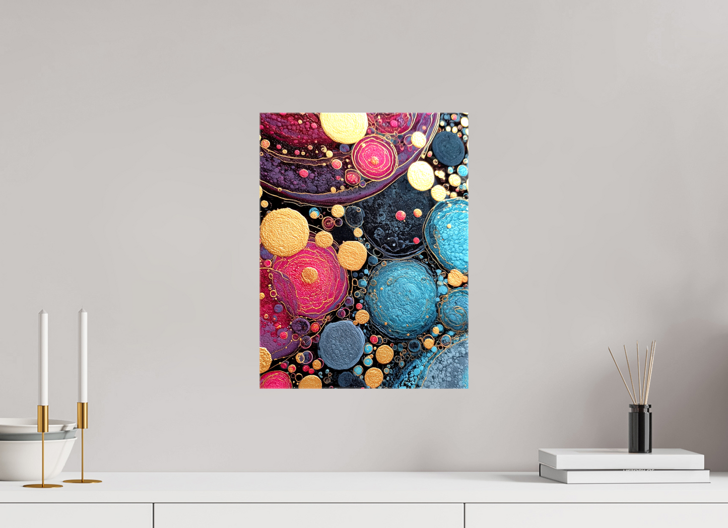 12 x 16″, Glossy Canvas Abstract Circles