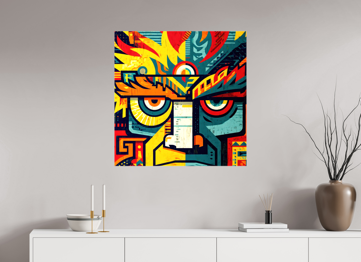 31 x 31.6″, Glossy Canvas Urban Tribal 2