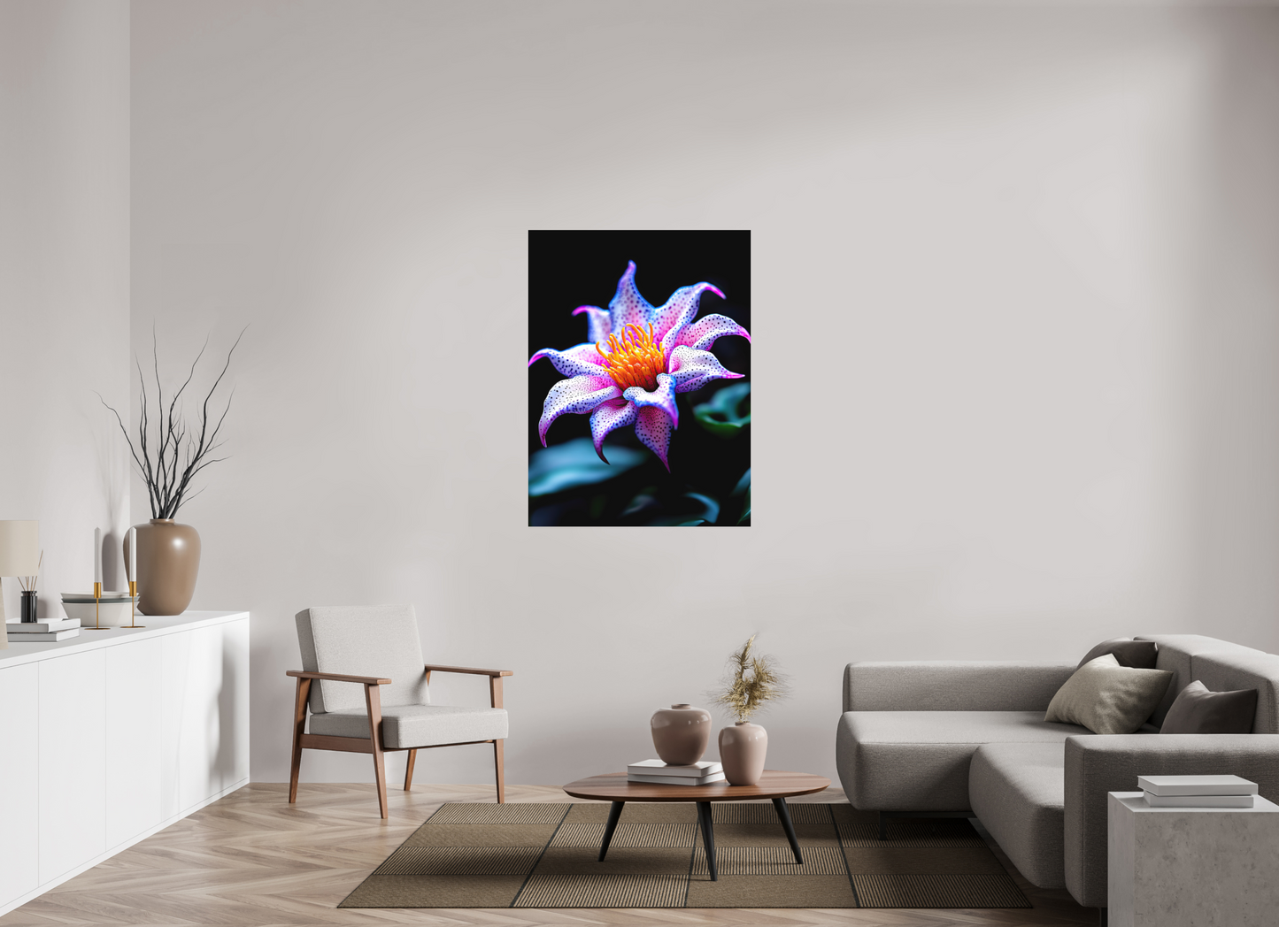 36 x 48″, Photo Print on Aluminum Backing Cotton Candy Flower