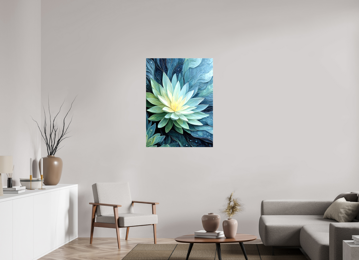 30 x 40″, Glossy Canvas Blue Lily