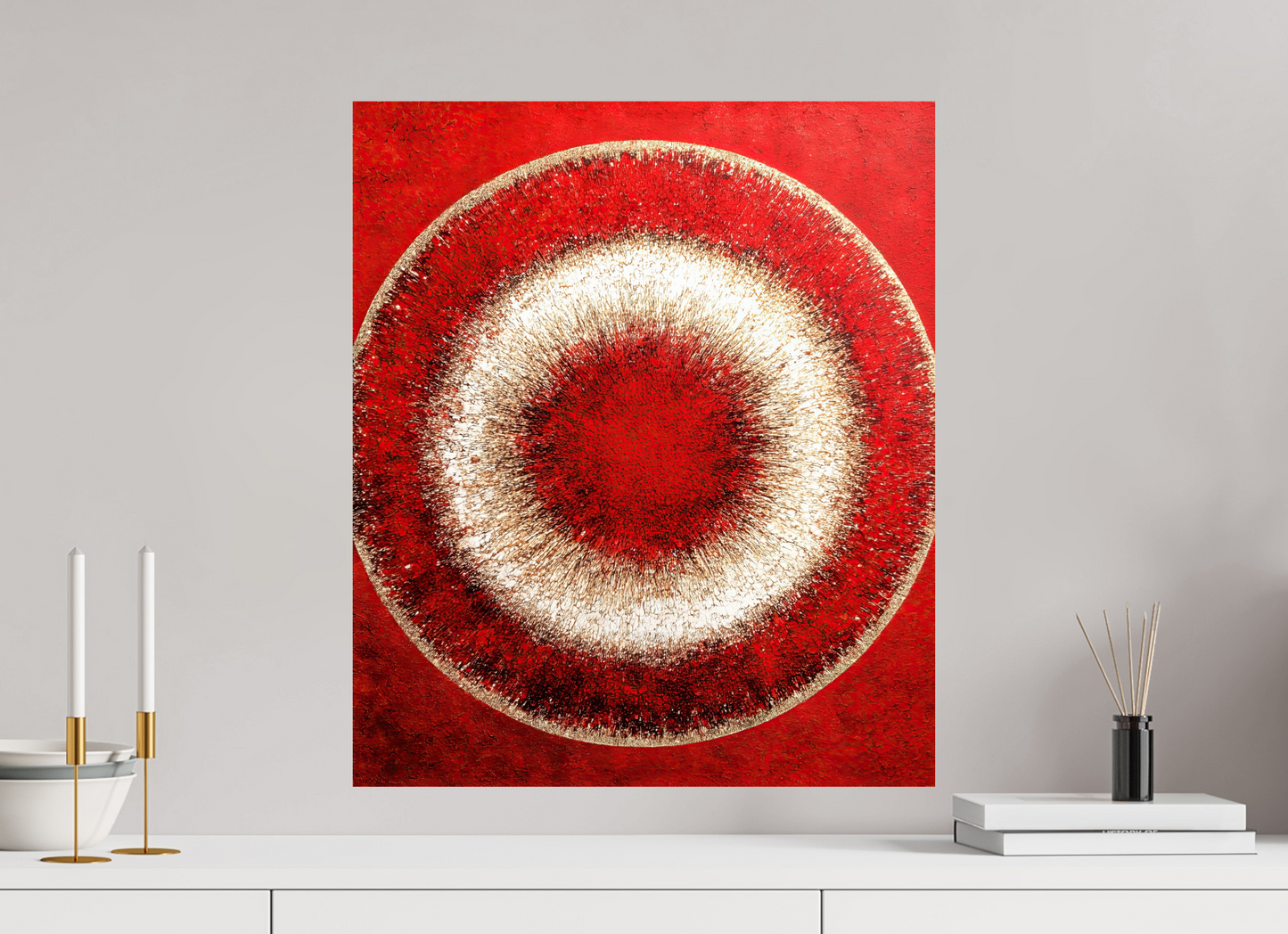 20 x 23.5″, Fine Art Print On Aluminum Dibond Abstract Red Eye
