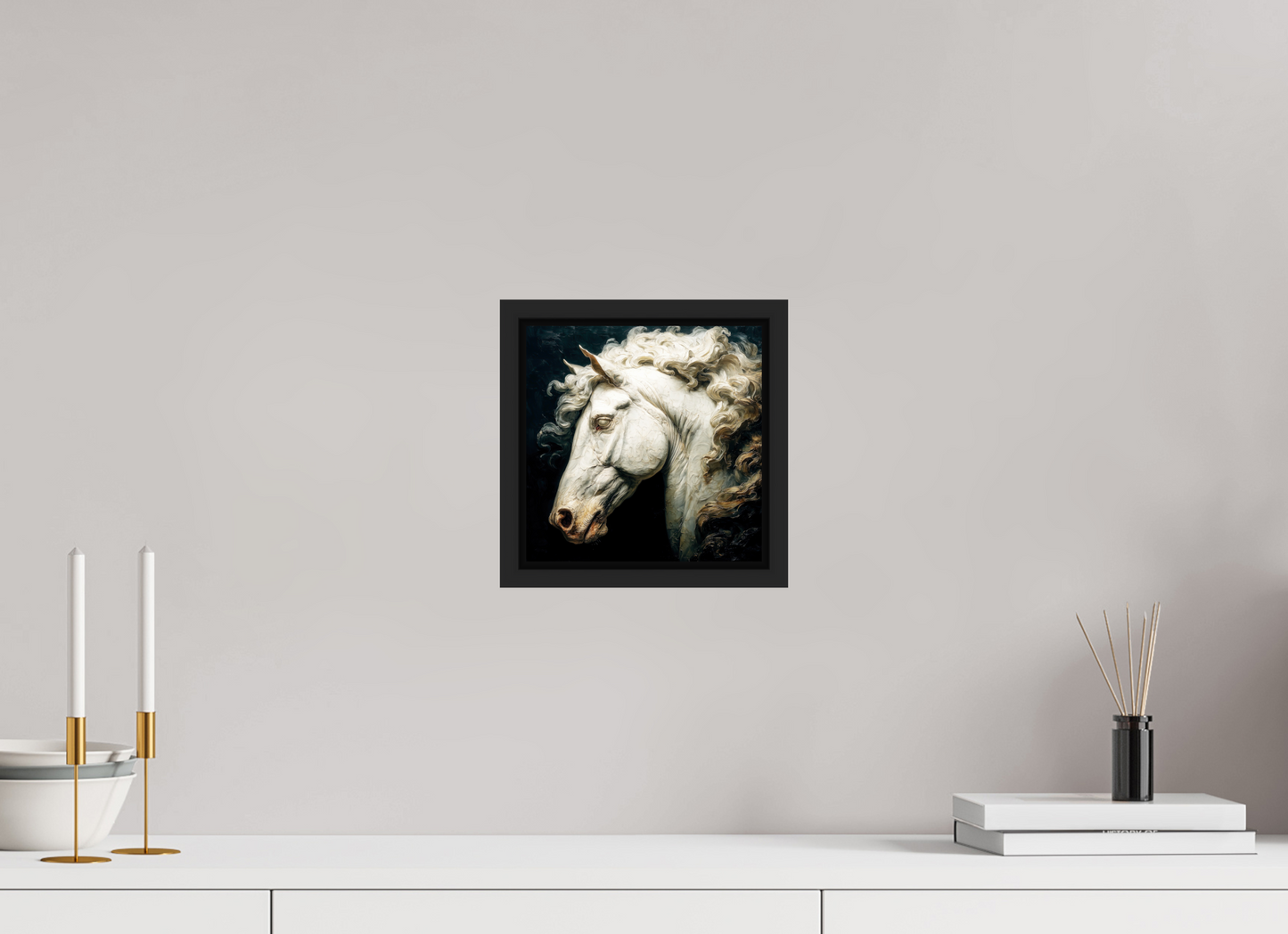 8 x 8″, Fine Art Print on Aluminum Dibond with Boarder Pale Horse