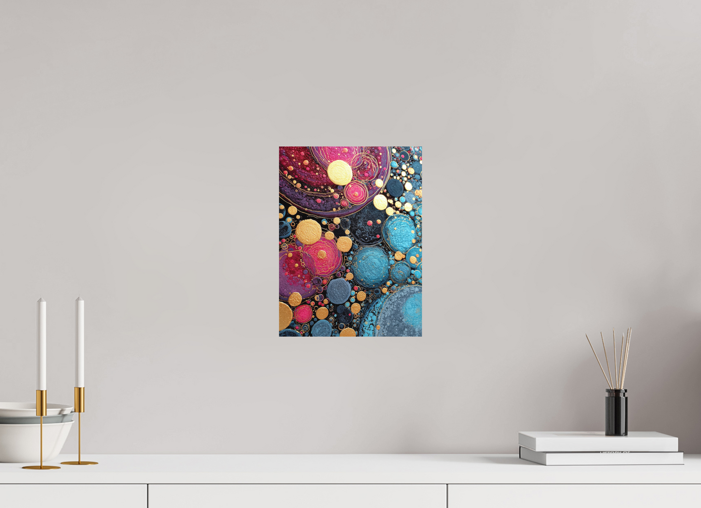 9 x 12″, Photo Print on Aluminum Backing Abstract Circles