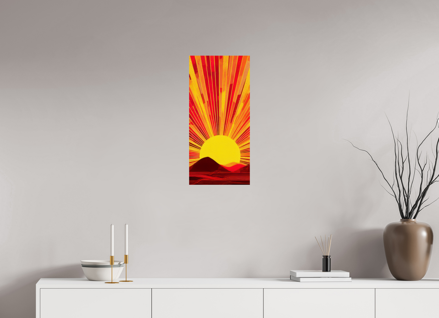 12 x 25.6″, Fine Art Print On Aluminum Dibond Abstract Desert Sun