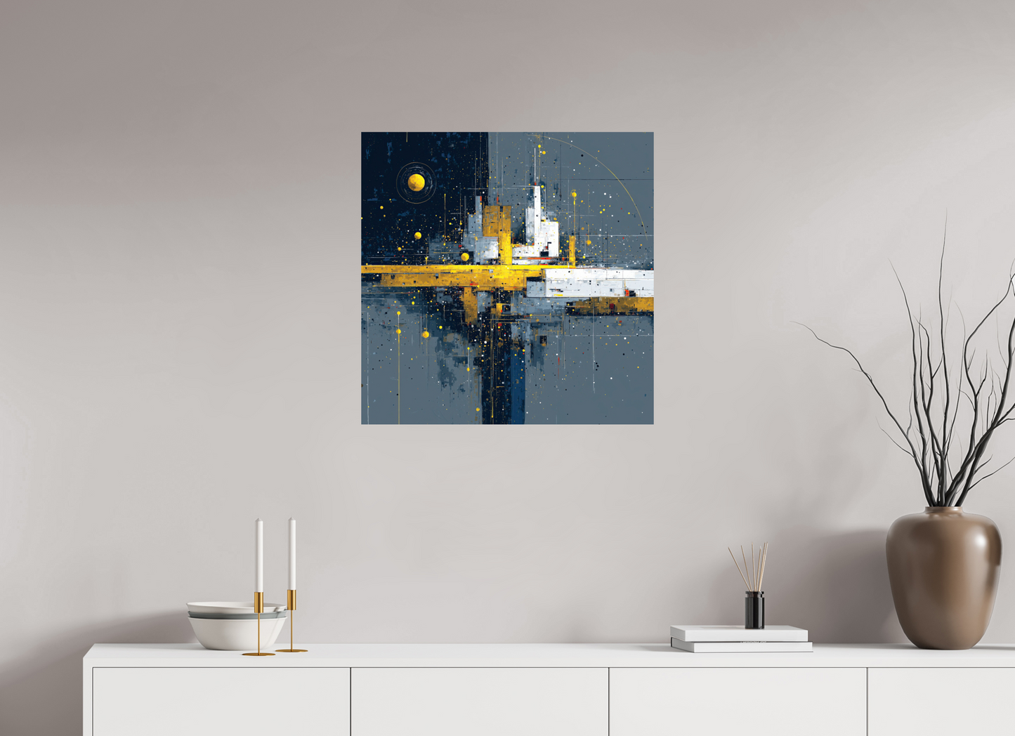 25 x 25″, Fine Art Print On Aluminum Dibond Abstract City