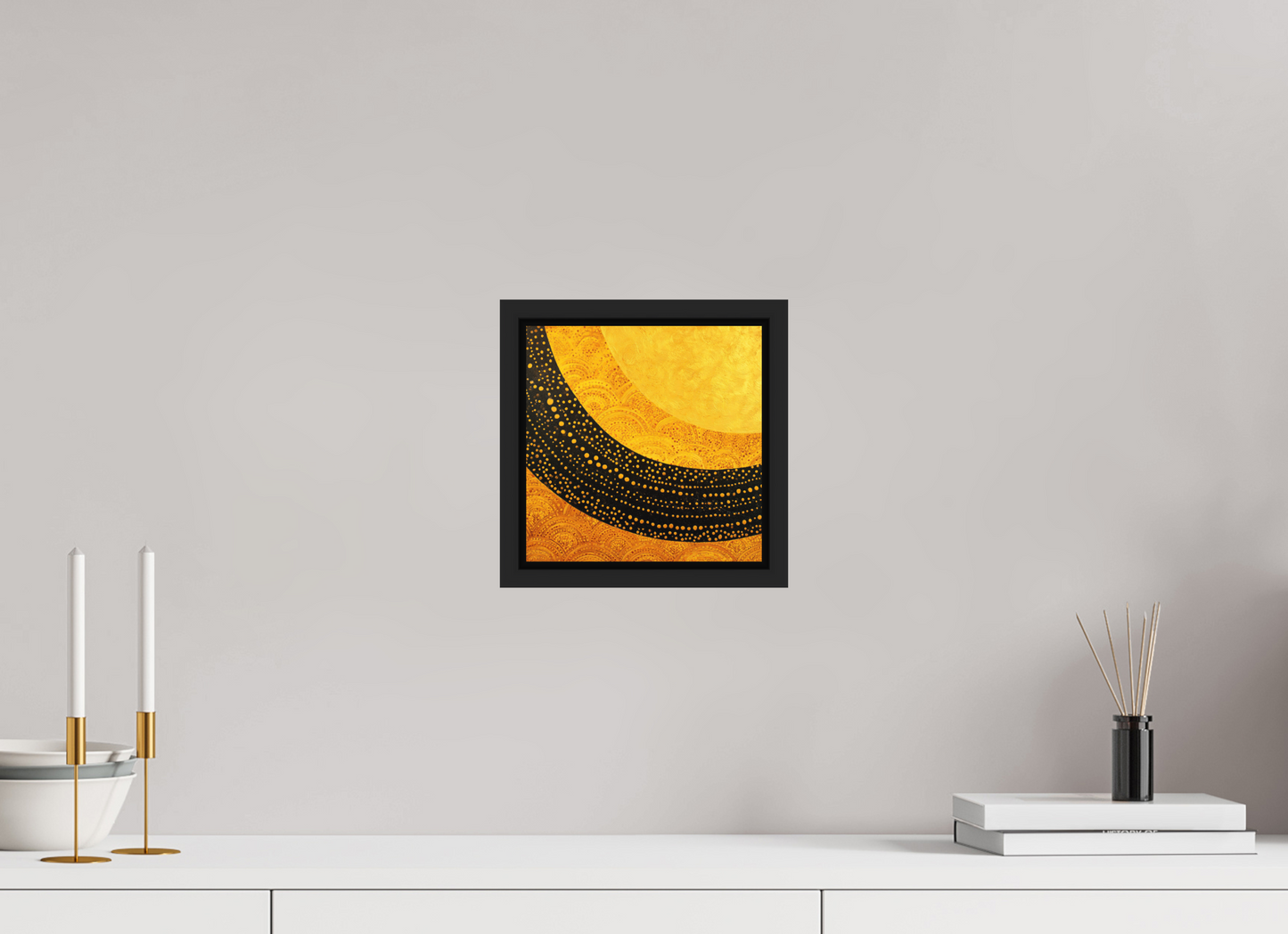 8 x 8″, Photo Print on Aluminum Backing with boarder Art Deco Sun