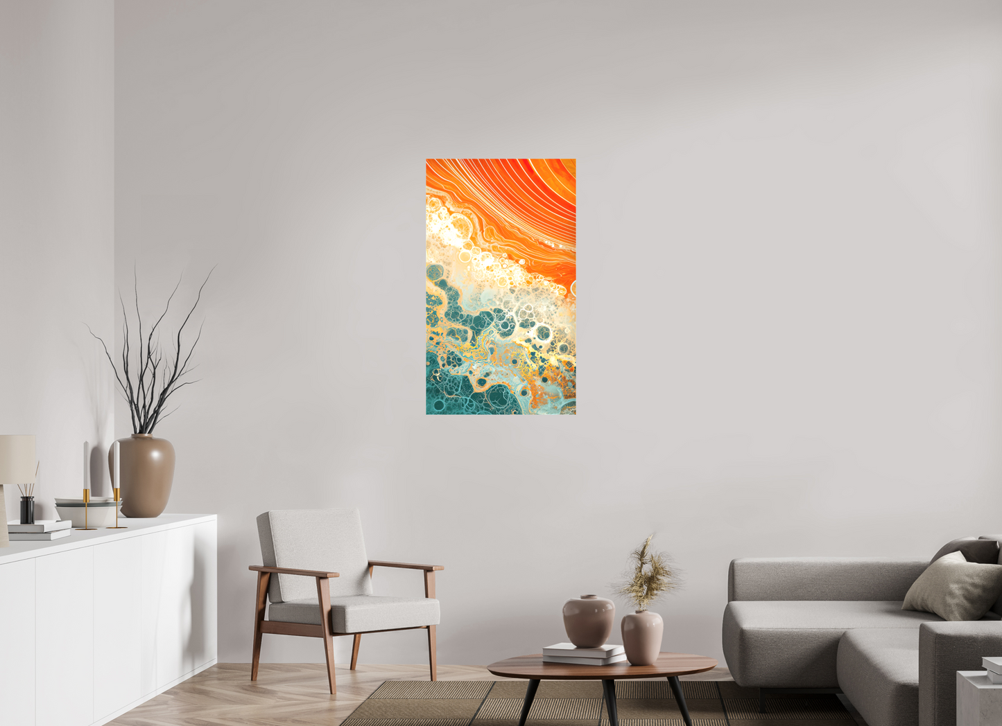24 x 41.3″, Textile on Canvas Abstract Desert Beach