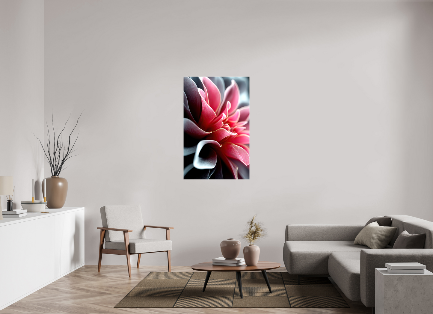 31 x 48.5″, Glossy Canvas Pink Flower