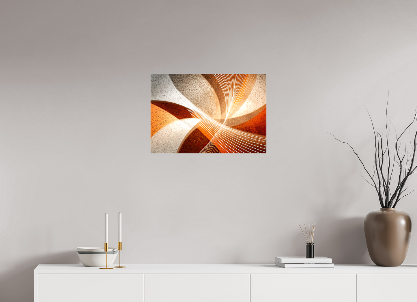 23.4 x 16″, Glossy Canvas Orange & White Swirl