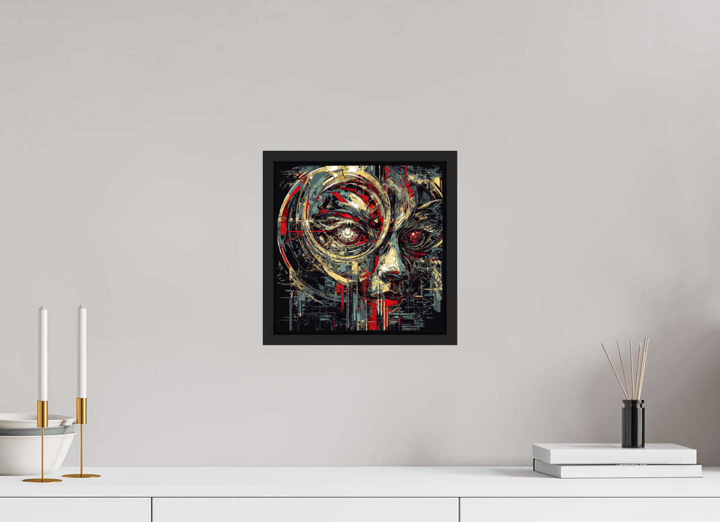 10 x 10″, Fine Art Print on Aluminum Dibond with Boarder Abstract Female Eye