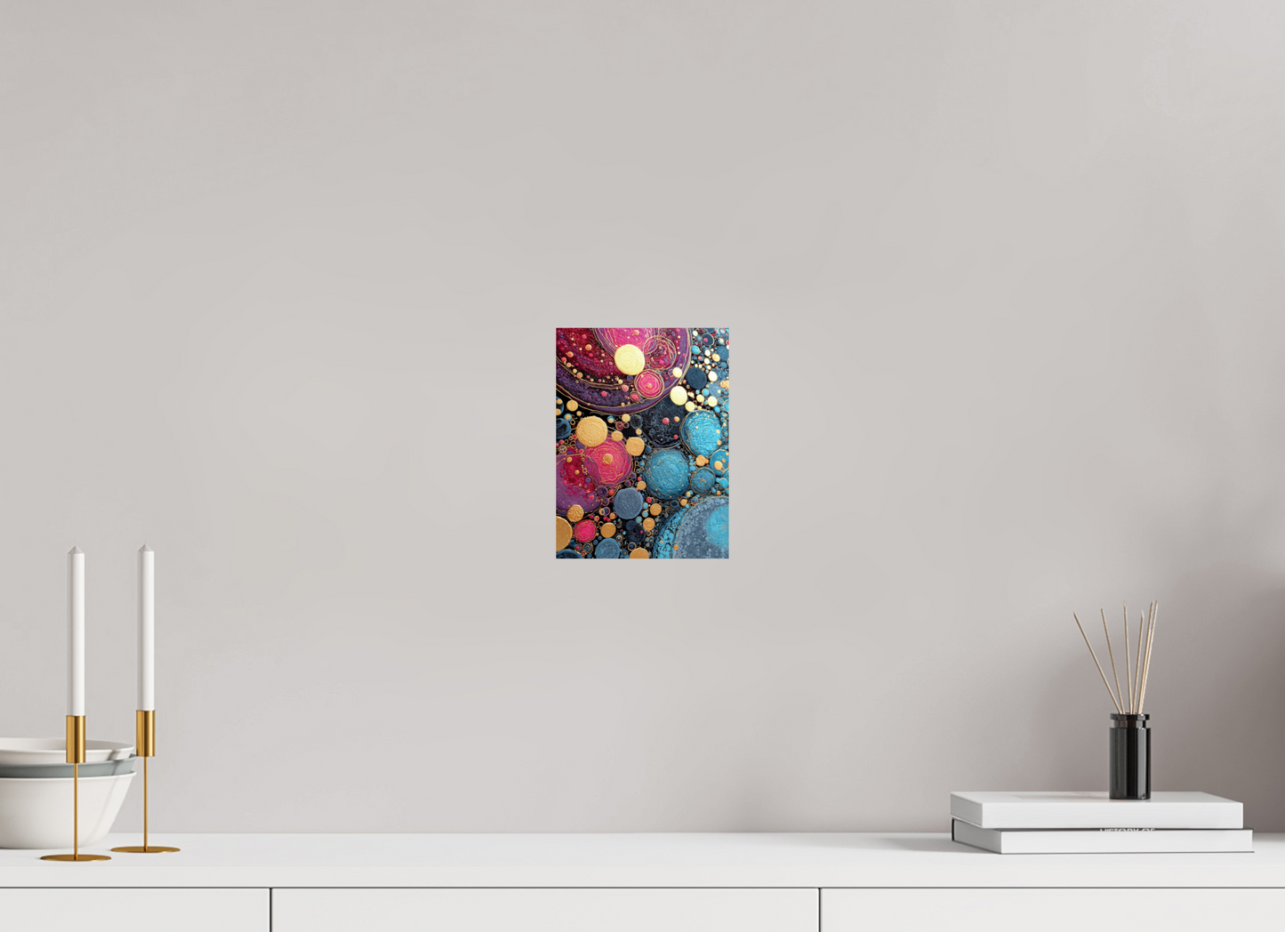 6 x 8″, Fine Art Print On Aluminum Dibond Abstract Circles