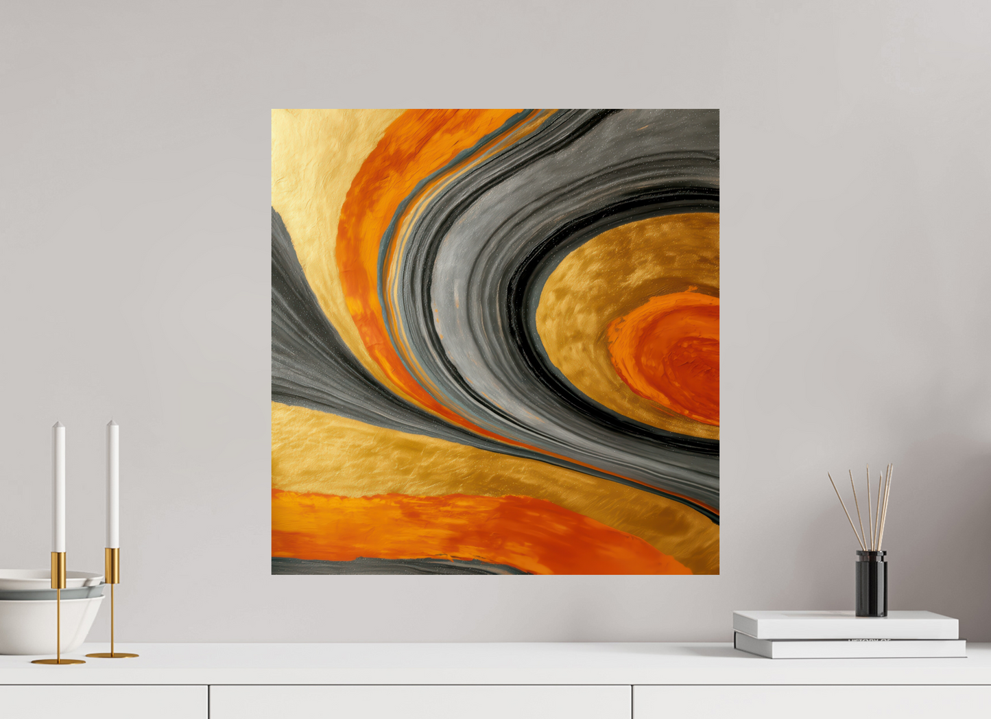 20 x 20.8″, Fine Art Print On Aluminum Dibond Abstract Gold Geode 2