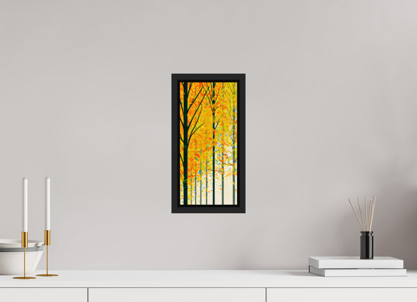 6 x 12.8″, Fine Art Print on Aluminum Dibond with Boarder Autumn Trees