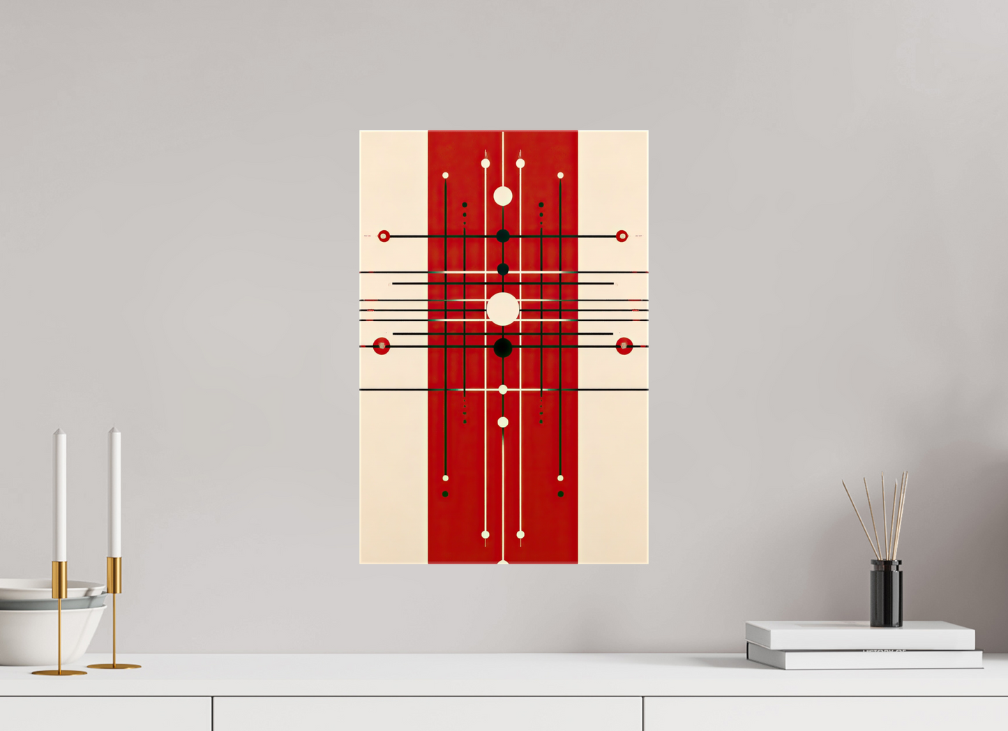 12 x 18.2″, Glossy Canvas Red Line