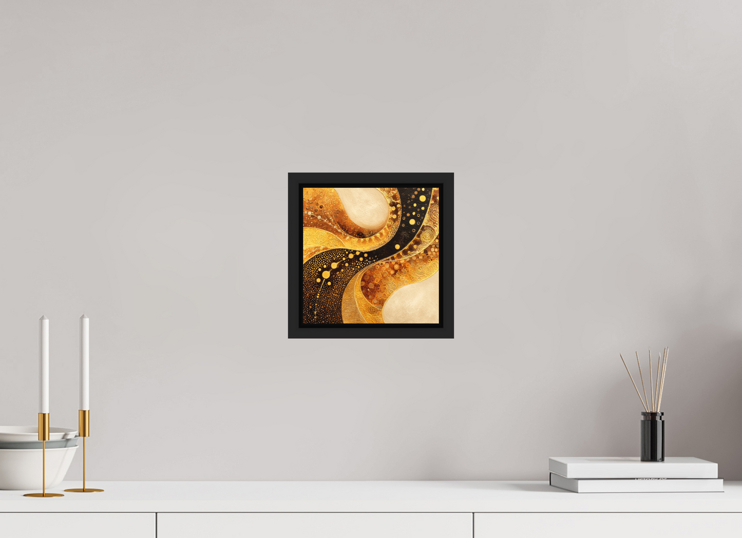 8 x 8″, Photo Print on Aluminum Backing with boarder Gold Texture Swirl