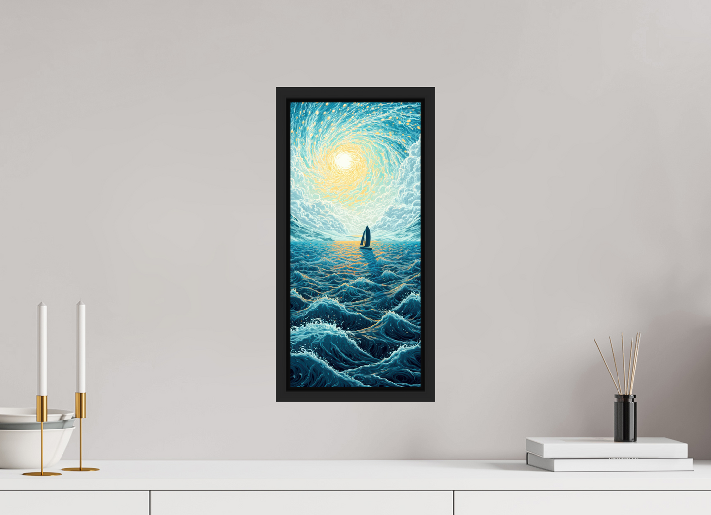 8 x 17.5″, Fine Art Print on Aluminum Dibond with Boarder Sail to the Sun