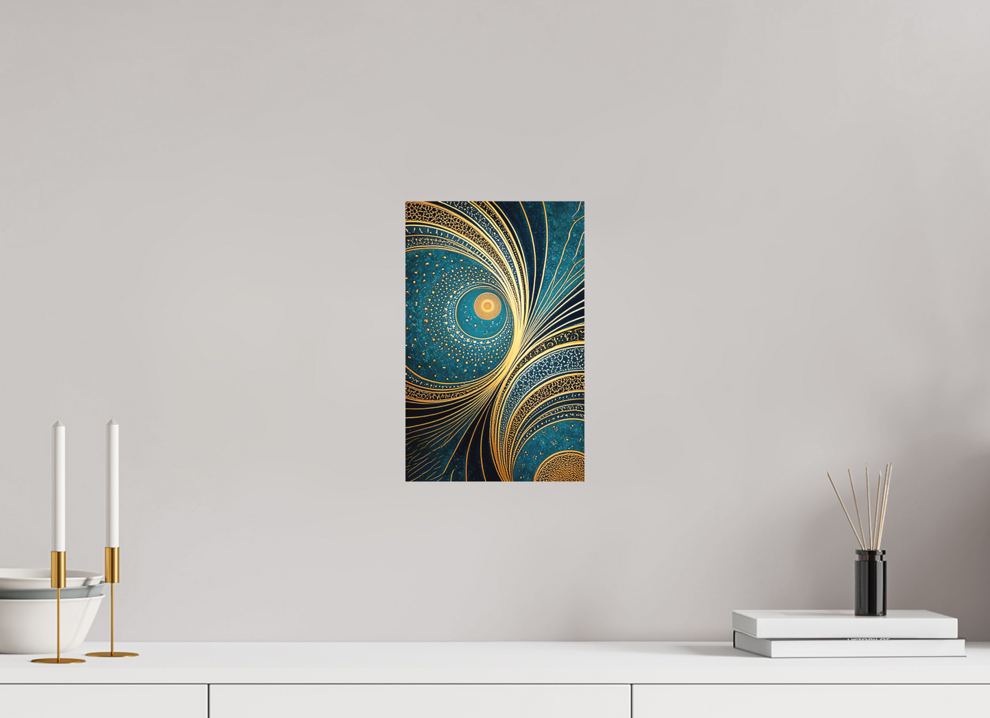 8 x 12.5″, Photo Print on Aluminum Backing Art Deco Teal 3