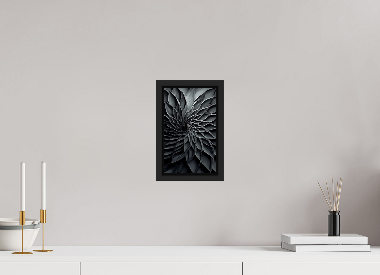 6 x 9.8″, Fine Art Print on Aluminum Dibond with Boarder Dark Flower 2