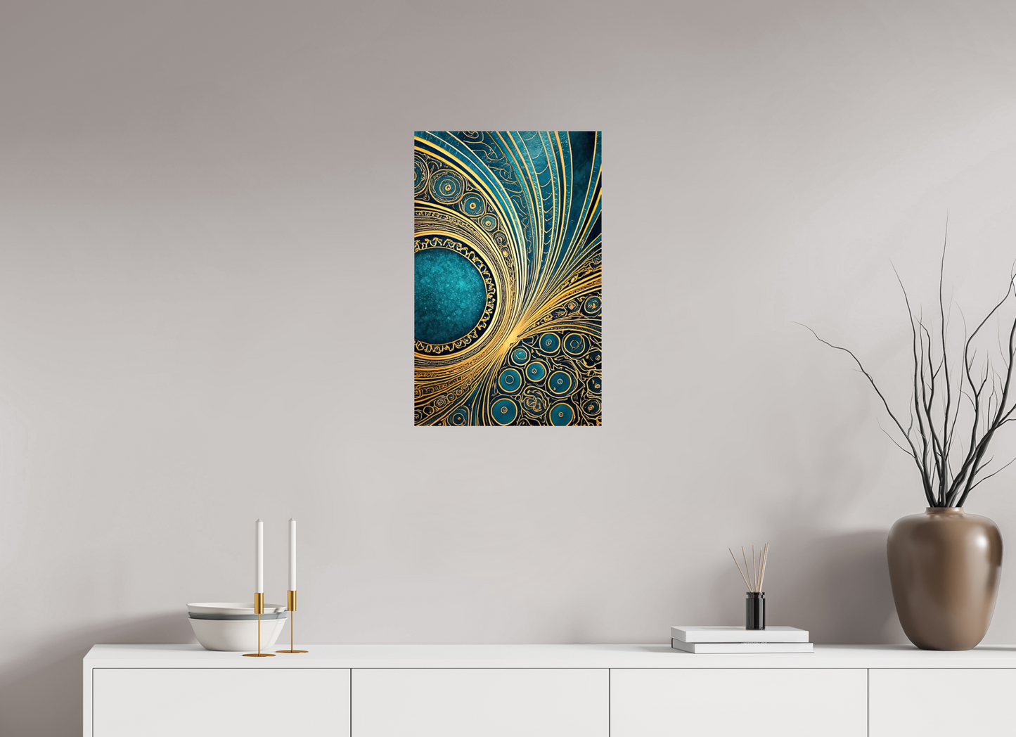 16 x 25.2″, Fine Art Print On Aluminum Dibond Art Deco Teal 2