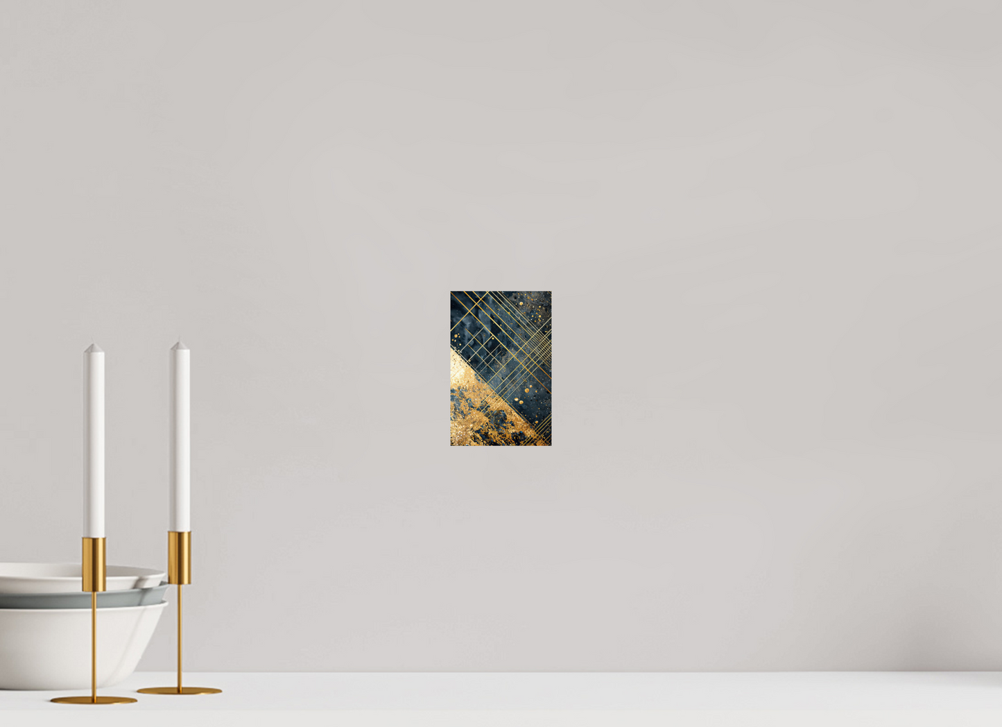4 x 6.1″, Fine Art Print On Aluminum Dibond Art Deco Gold Lines