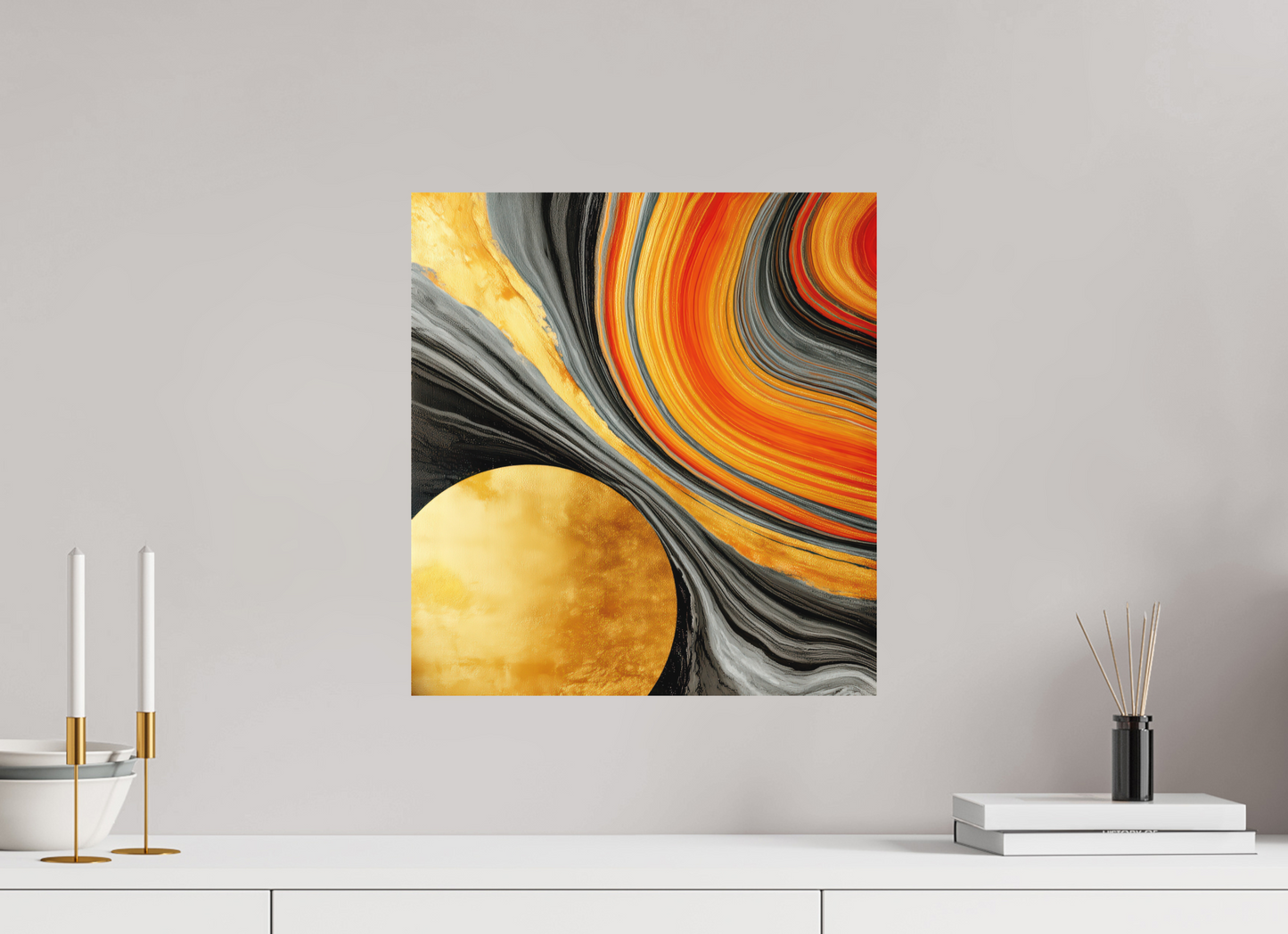 16 x 17.3″, Photo Print on Aluminum Backing Abstract Gold Geode