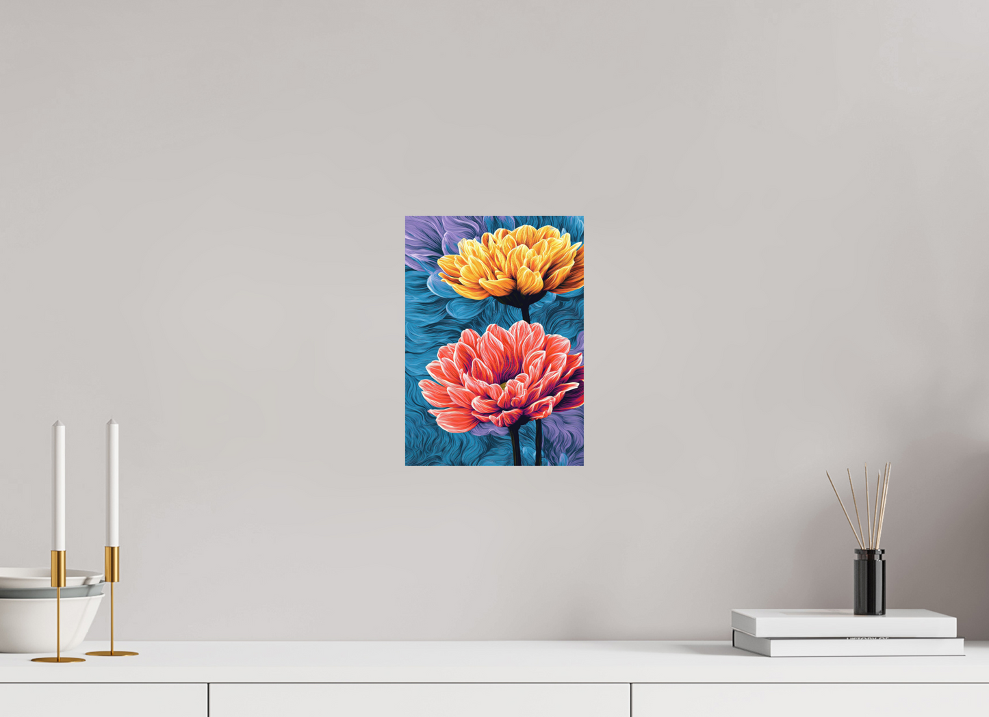 8 x 11.2″, Photo Print on Aluminum Backing Warm Flowers