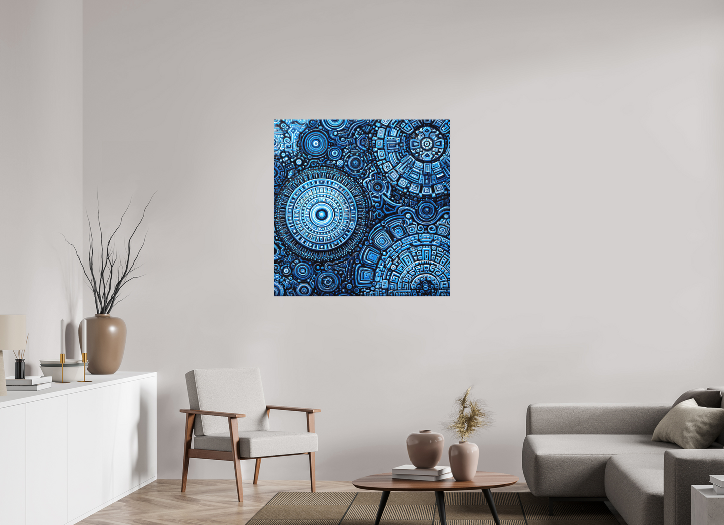 40 x 40″, Photo Print on Aluminum Backing Ancient Blue