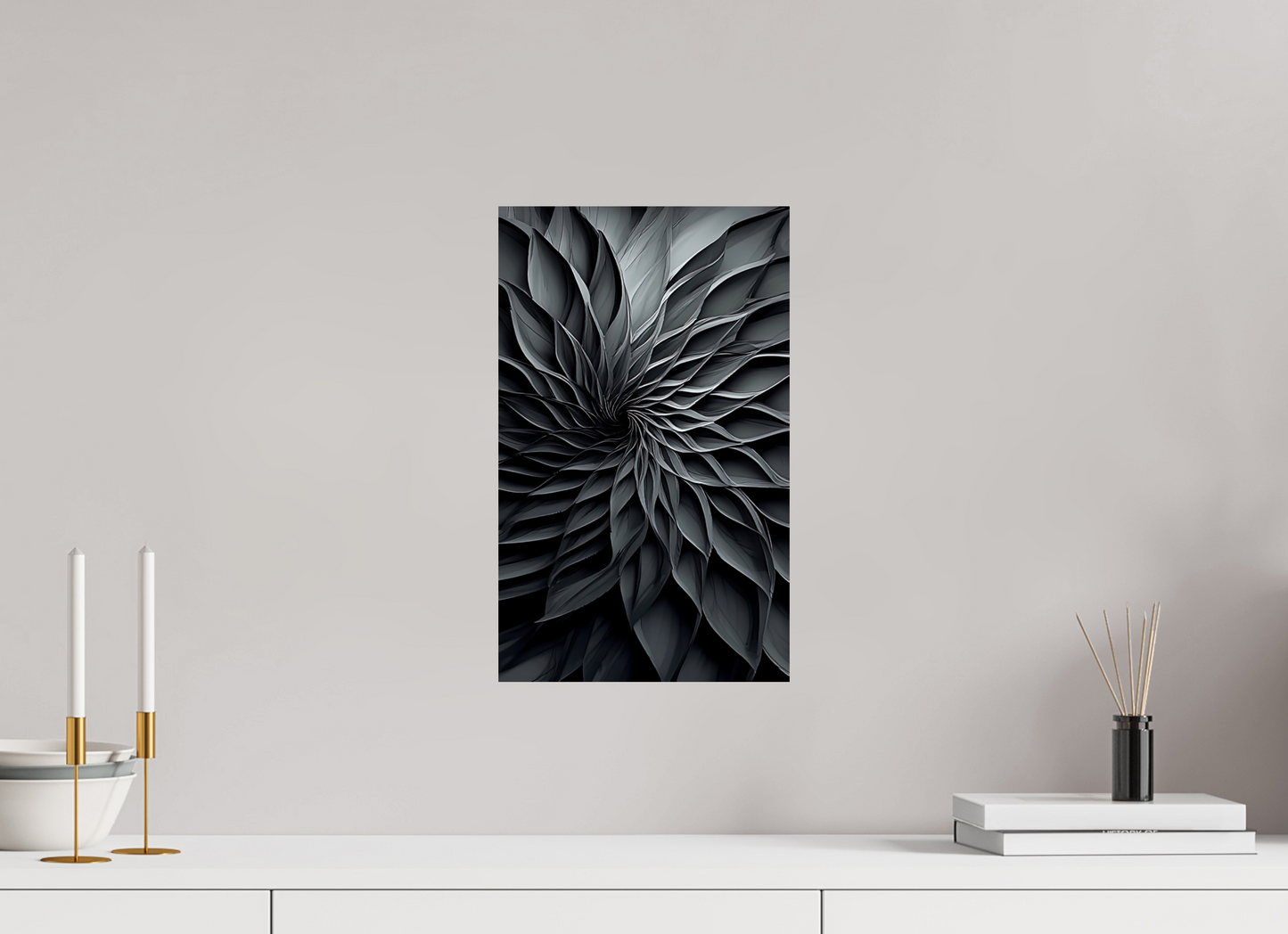 10 x 16.3″, Fine Art Print On Aluminum Dibond Dark Flower 2