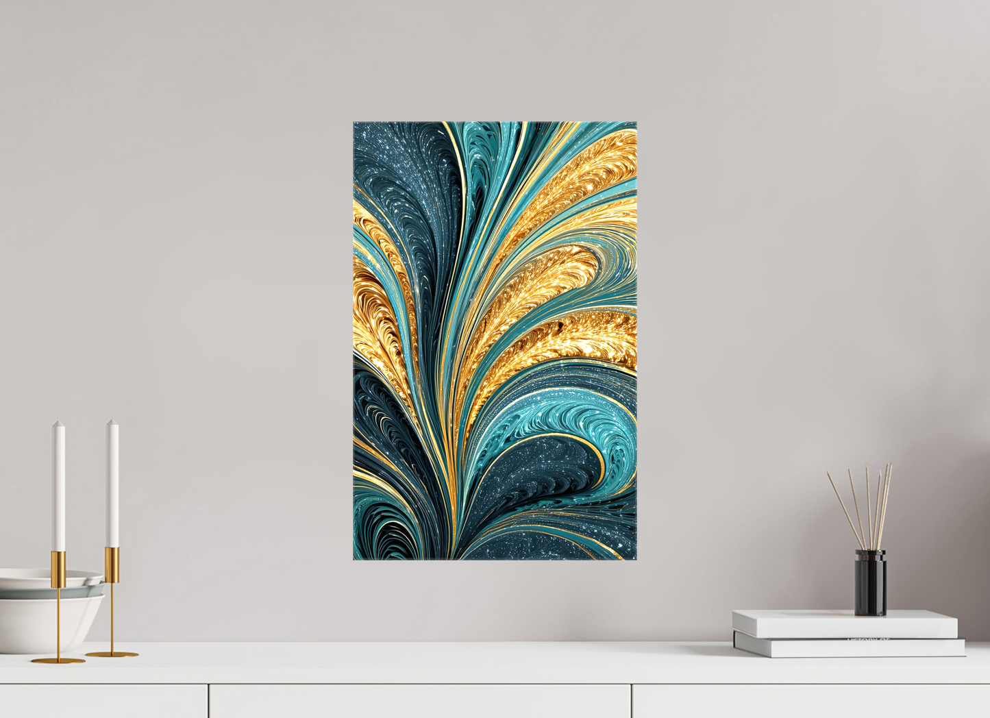 12 x 18.7″, Glossy Canvas Art Deco Swirl