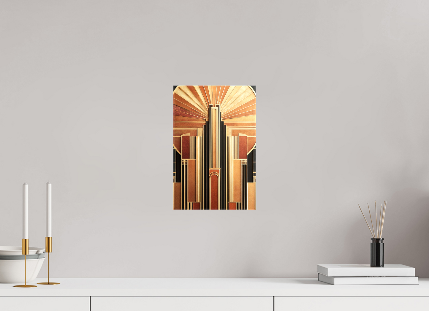 8 x 12.1″, Glossy Canvas Art Deco City 2