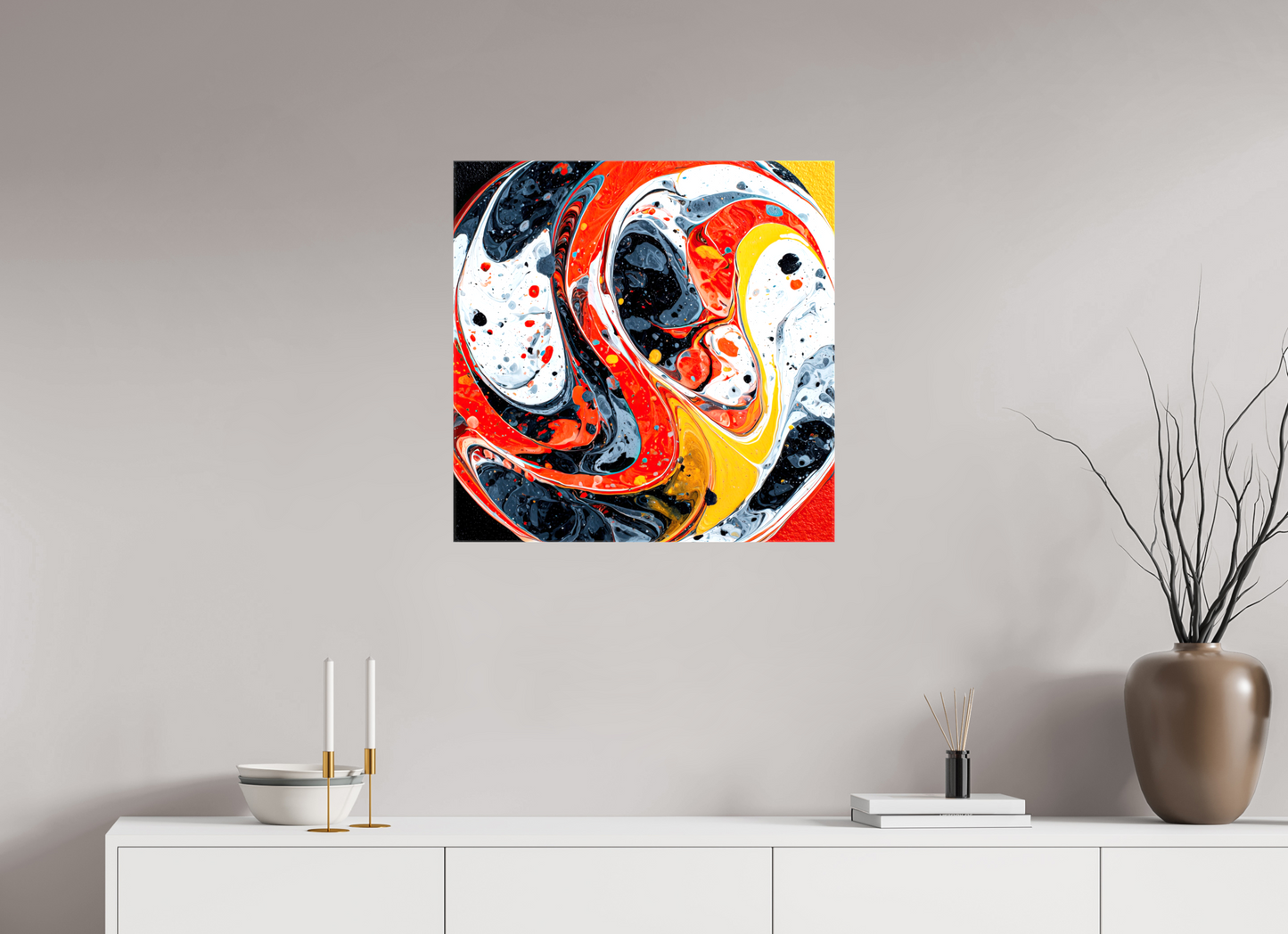 25 x 25″, Glossy Canvas Marble