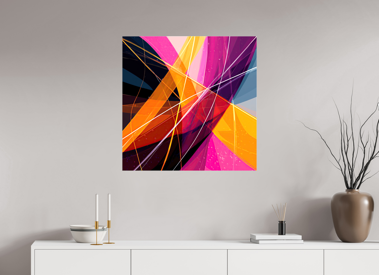 30 x 30″, Glossy Canvas Abstract Candy