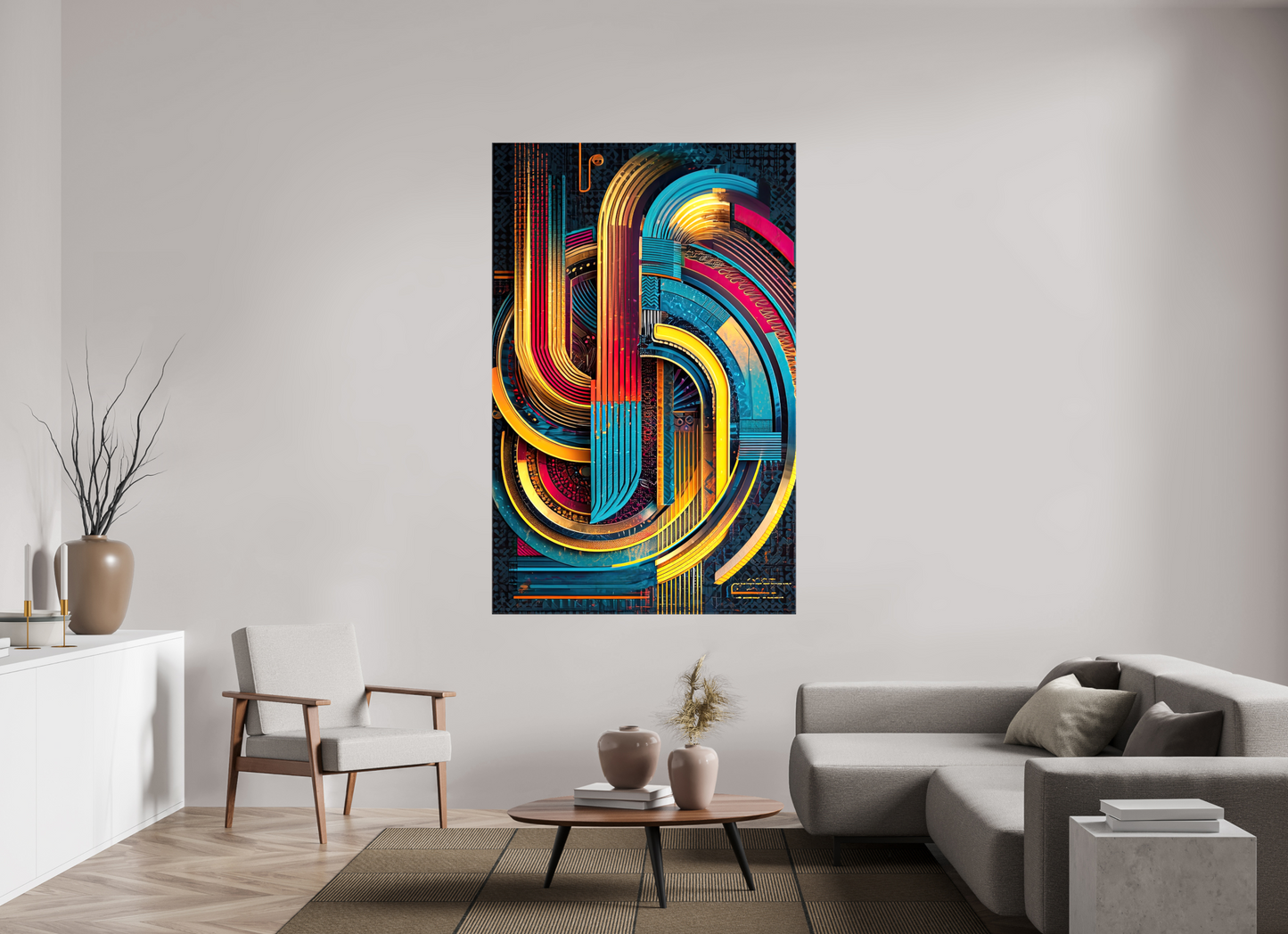 47 x 73.1″, Glossy Canvas Abstract Jazz 2