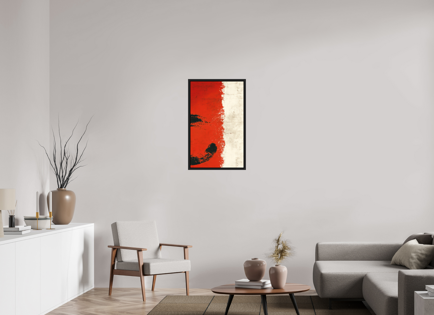 20 x 32.4″, Photo Print on Aluminum Backing with boarder Abstract Paint Brush Circle Right