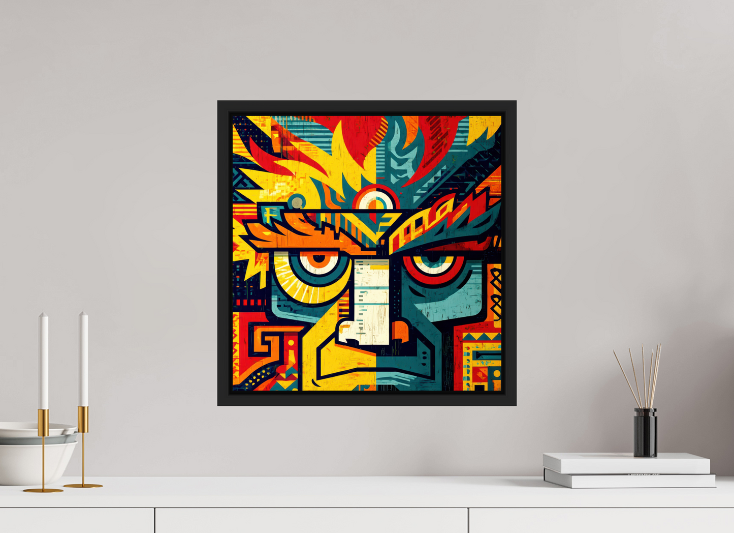 16 x 16.3″, Fine Art Print on Aluminum Dibond with Boarder Urban Tribal 2