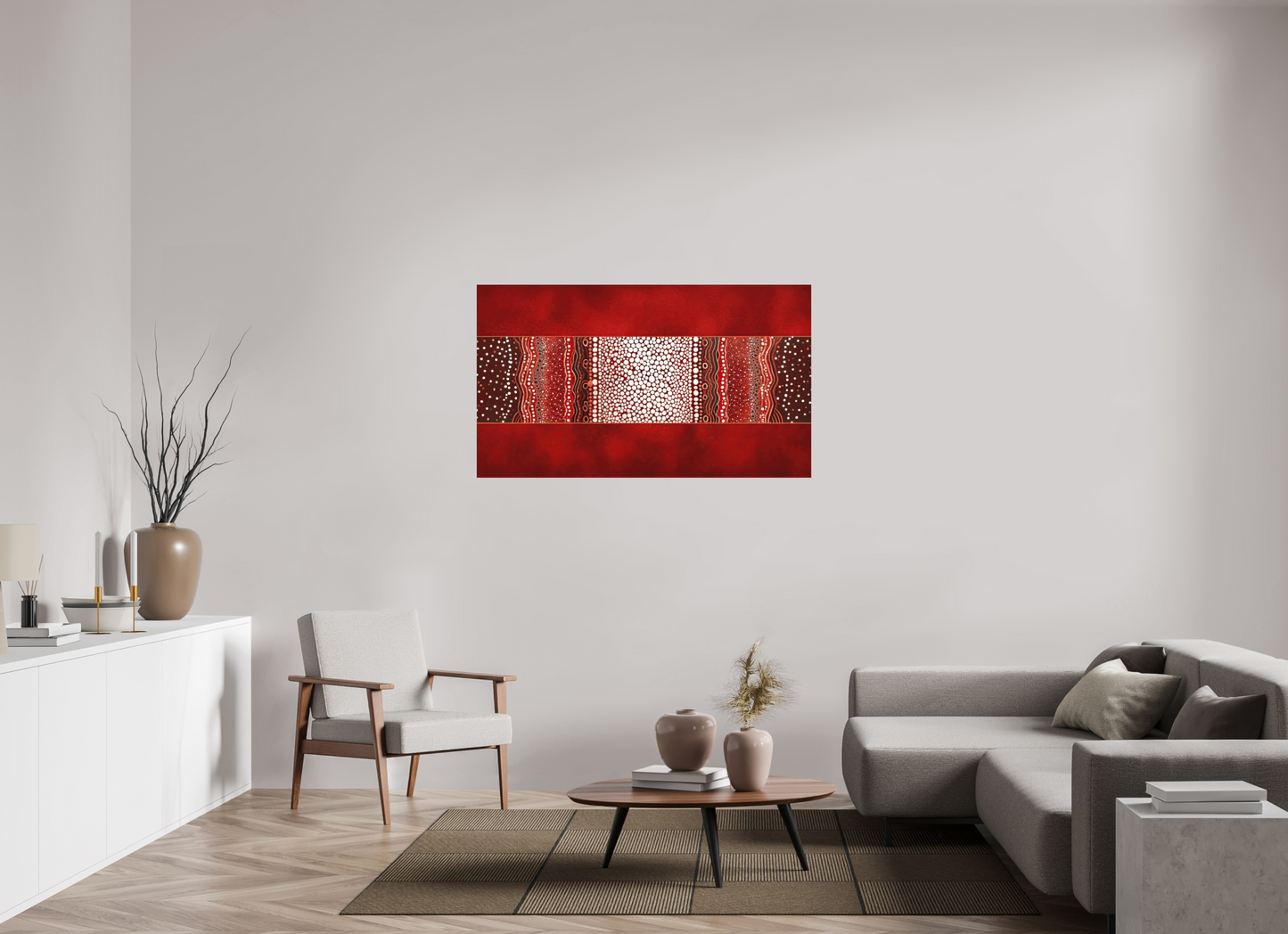 53.7 x 31″, Photo Print on Aluminum Backing Red Layers 1