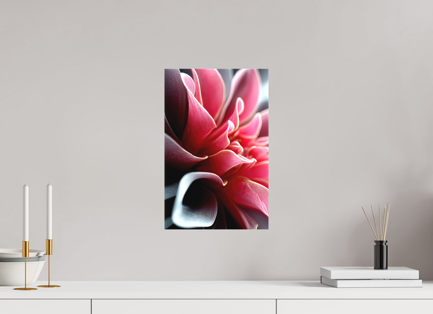 10 x 15.6″, Textile on Canvas Pink Flower