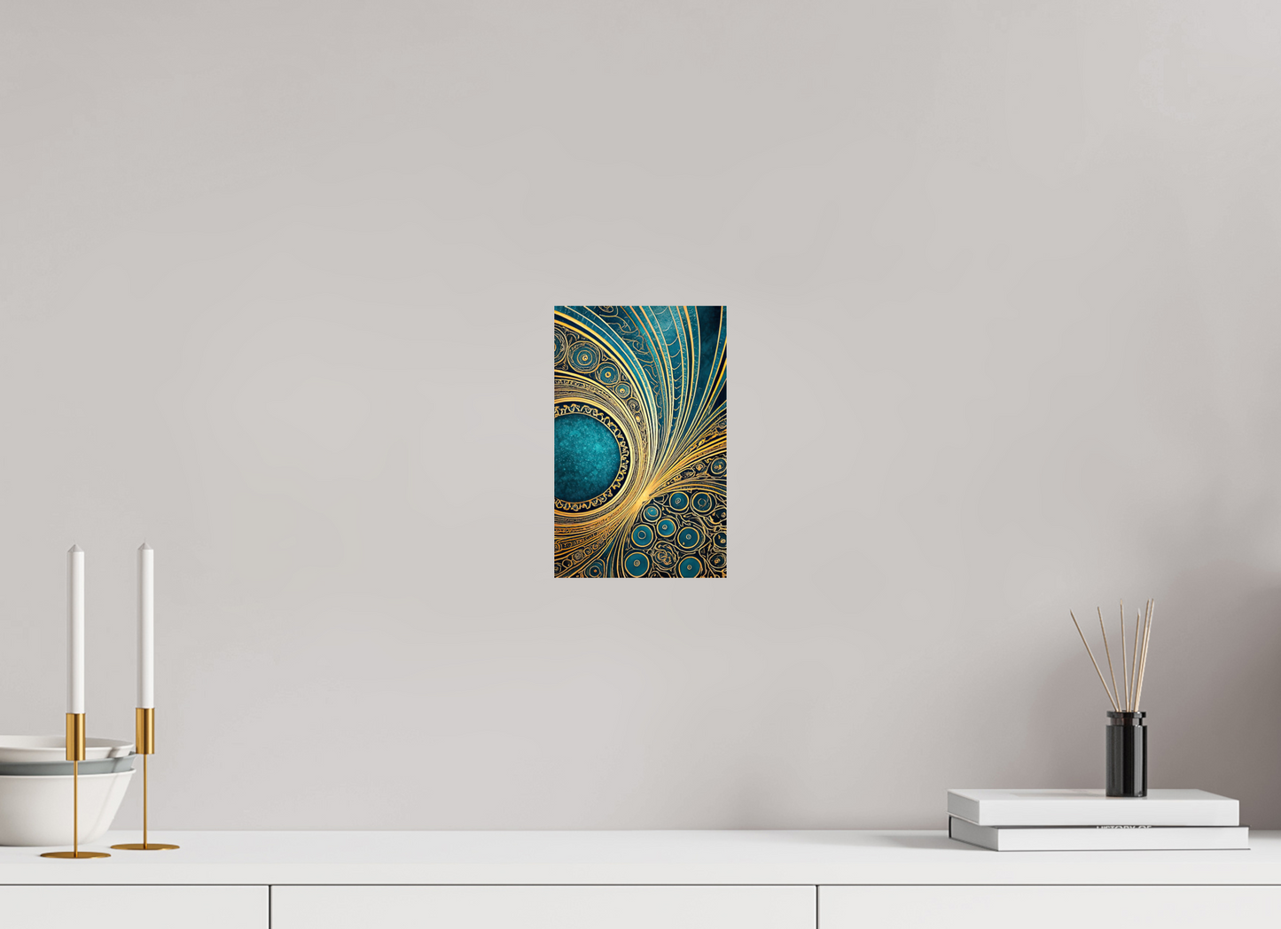 6 x 9.4″, Fine Art Print On Aluminum Dibond Art Deco Teal 2