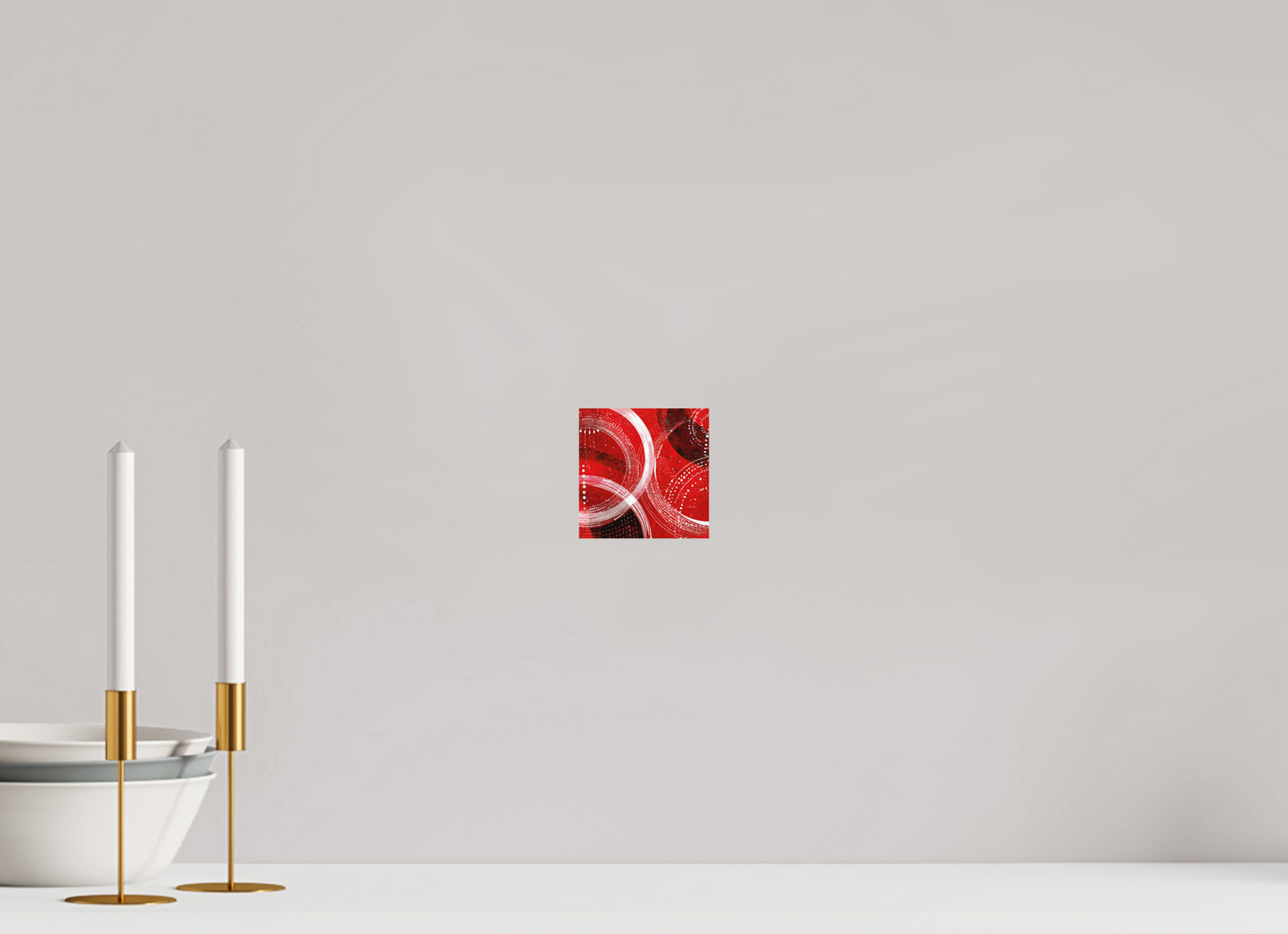 4 x 4″, Photo Print on Aluminum Backing Red & White