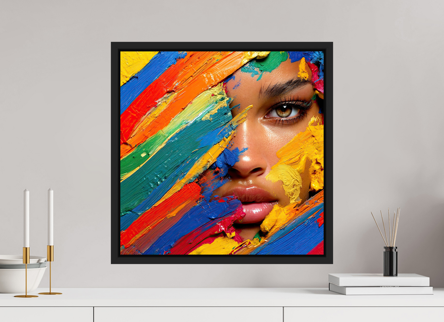 20 x 20″, Fine Art Print on Aluminum Dibond with Boarder Paintress