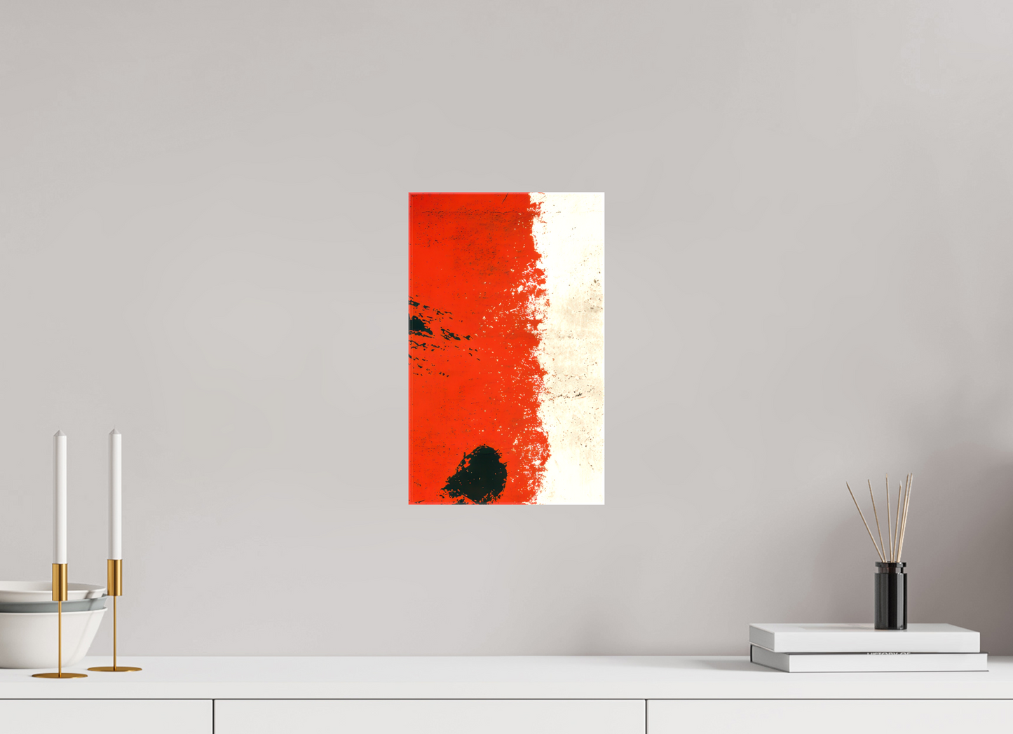 8 x 13″, Glossy Canvas Abstract Paint Brush Circle Right
