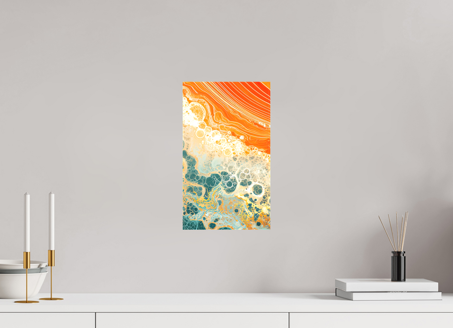 8 x 13.7″, Textile on Canvas Abstract Desert Beach