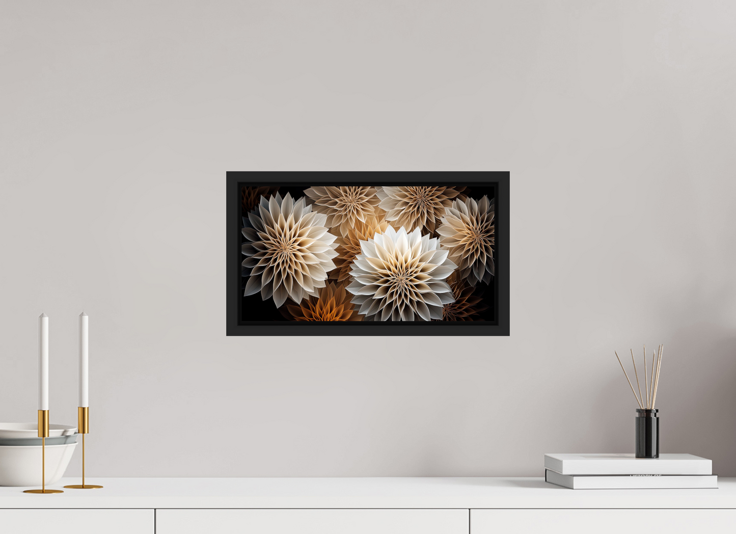 15 x 8″, Fine Art Print on Aluminum Dibond with Boarder Pollen Flowers